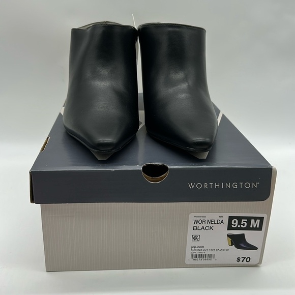 2516- Worthington Wor Nelda Black & Gold Mules Size 9.5 NWT with Box - Picture 7 of 12